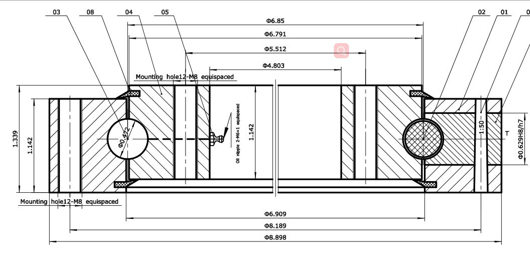 Four Point Contact Slewing Bearing