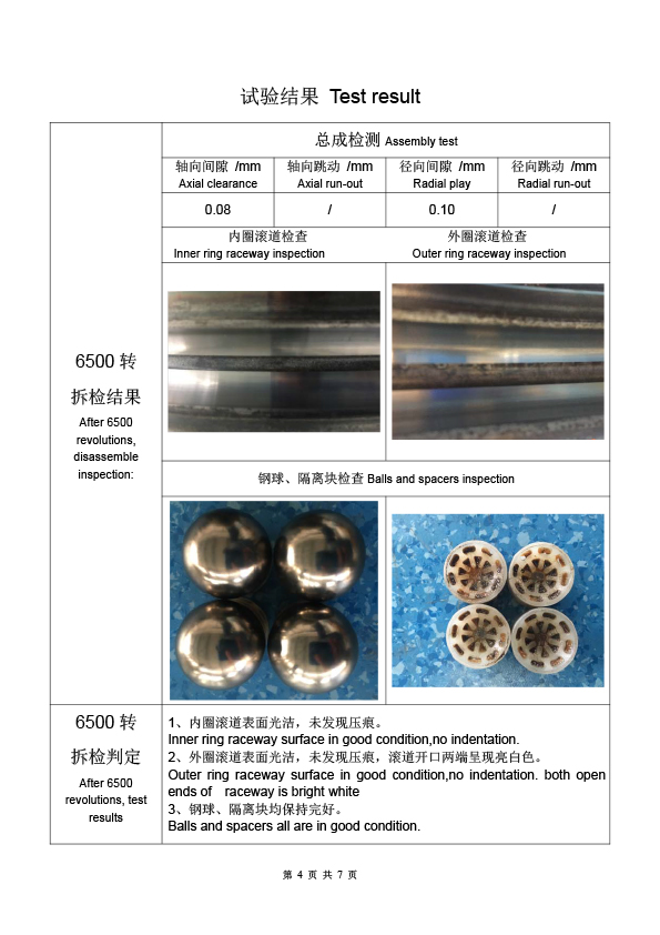 Slewing bearing working life test report-4
