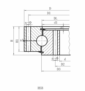 단일 행 볼 슬리핑 베어링 (HS 시리즈) 비 기어