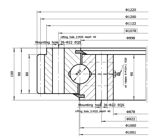 4 포인트 콘택트 볼 슬리핑 베어링
